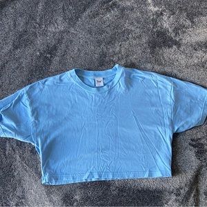 aritzia tna vibrant blue oversized lounge tee